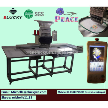 2015 Elucky digital crafts Embroidery Machines with 7" touch screen for cap garments shoes embroidery